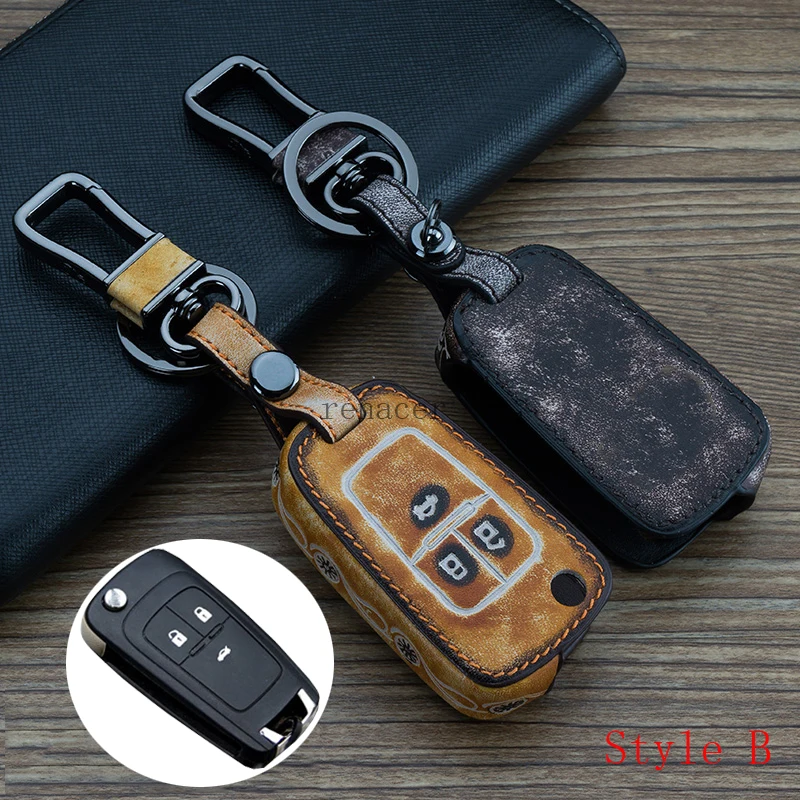 Чехол брелок для автомобильного ключа из натуральной кожи с текстурой древесины