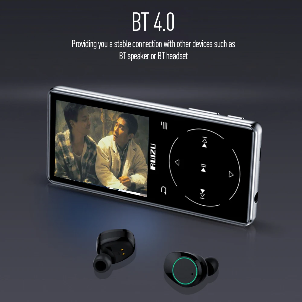 RUIZU D16 HiFi MP3-плеер 8G/16G 2,4 дюймов HD цветной экран сенсорная кнопка BT MP3 музыкальный плеер Поддержка fm-радио электронная книга часы видео