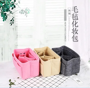 

2020 new cosmetic bag ladies wash felt storage bag middle bag make up box cosmetic bag