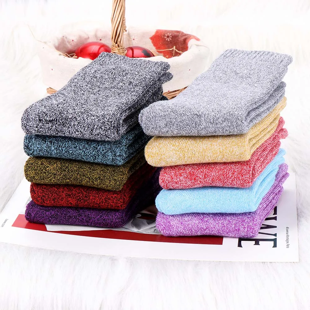 1 Pair Women Winter Thicken Thermal Wool Socks Cashmere Seamless Snow Hosiery Casual Fashion Elastic Floor Sleeping Sox