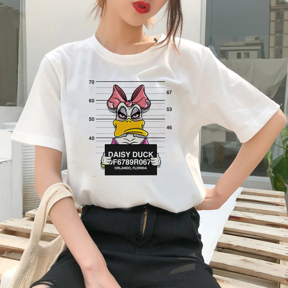 Women's Clothing Summer 2022 Mickey Minnie Mouse Disney Short Sleeve T-shirts for Girls Funny Fashion Streetwear Woman Shirt