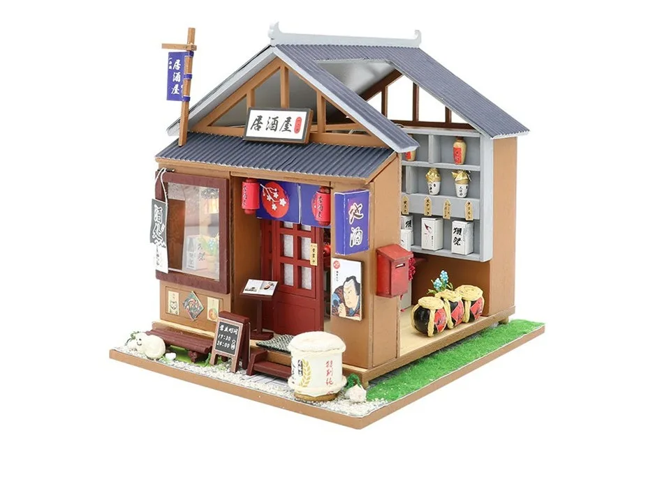 Японский стиль паб diy Кукольный дом мебель креативный Дом Модель Сборка Кукольный домик игрушки oyuncak для детей подарок на день рождения