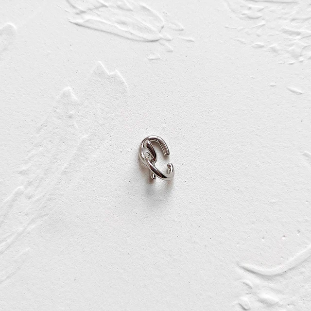 Peri'sBox 2 Designs Twisted Rope Clip Earrings without Piercing U Shape Geometric Earrings Clips Crossed Minimalist Ear Cuff Hot Rope 1 piece Silver