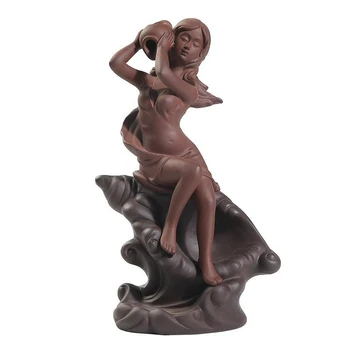 

Backflow Incense Burner Ceramic Smoke Fountain House Temple Incense Burner Vapor Fairy Statue Bruleur Aroma Home Decor ED50XL