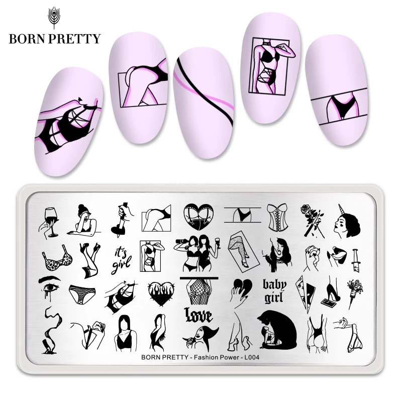 BORN PRETTY штамповочная пластина из нержавеющей стали модное мощное сердце