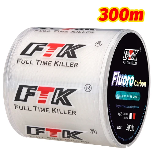 300m 500m Fluorocarbon Coating Fishing Line 4.13LB-34.32LB Carbon Fiber Leader Line Fishing Lure Wire Sinking Line Japan