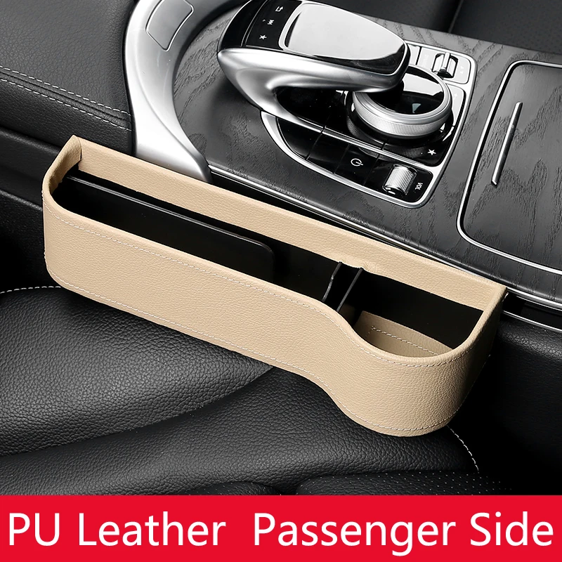 Leather Beige Right Автокресло Gap разрез Карманный Ловец снов Ежедневник с искуствнной кожи ящик для хранения для телефона для бутылок держатель чашки авто аксессуары для интерьера - Цвет: Leather Beige Right