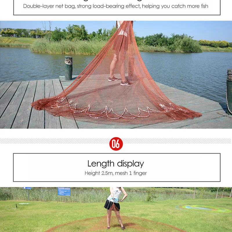 Linha de Pneus Gota de Aço Redes de Pesca Fácil de Jogar Lawaia Tradicional Fundido Dupla Camada Novato Especial Rotativo Peixe Mão Net 11 de pesca fácil de jogar net novato especial rotativo peixe net