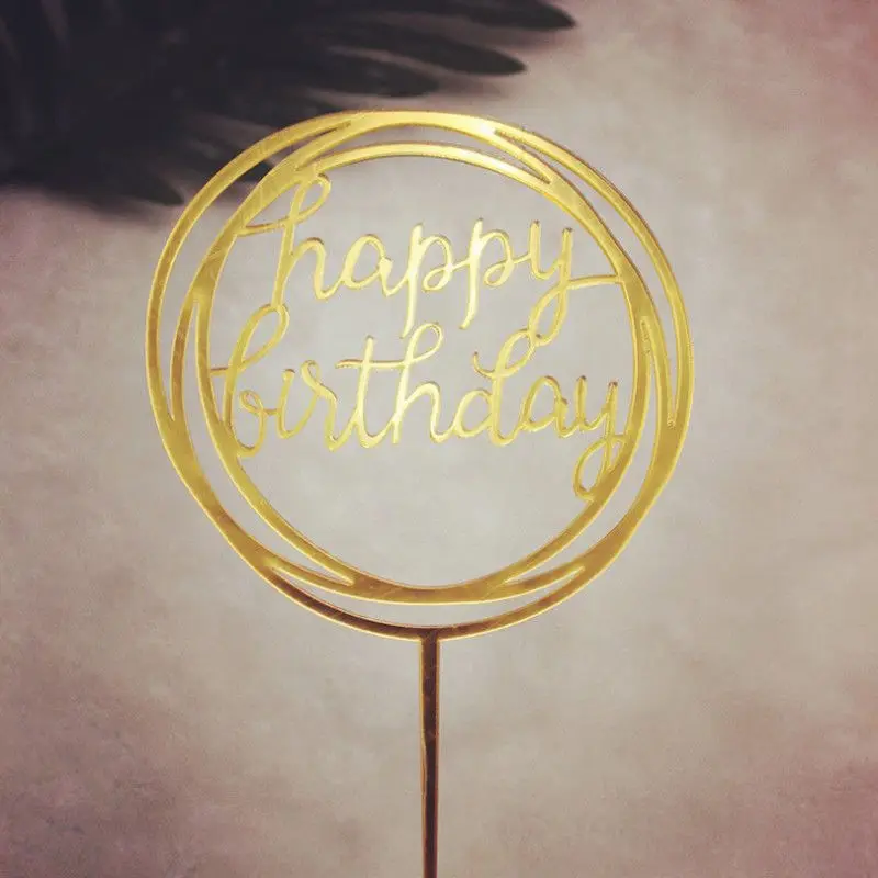 Торт Свадебный Топпер для торта «С Днем Рождения» карты акриловые торт вечерние украшения