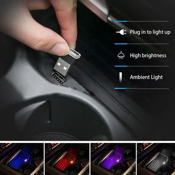 

Mini LED Car Atmosphere Light USB Interior Ambient Light Emergency Lighting Car LED Daytime Running Light 4pcs