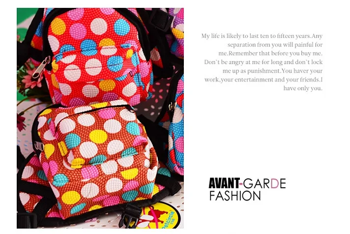 朱莉圆点宠物背包书包 (8)