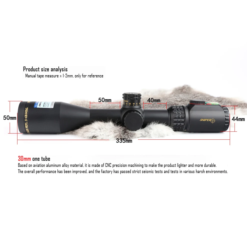 US $139.99 Sniper Wkp 156x44 Sal Riflescope Tactical Optical Sight Full Size Reticle Hunting Optics Rifle Red Dot Sight Rifle Scope