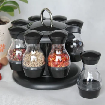 

16Pcs Condiment Set 360 Rotating Spice Jar Rack Kitchen Cruet Condiment Bottle Coffee Sugar Seal Jar Container