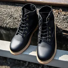 Защитная Рабочая обувь мужские модные высокие сапоги с круглым носком, рабочие ботинки bota Мужская кожа preta# y4