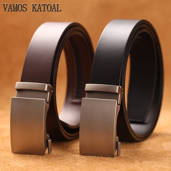 Genuine Cow Leather Automatic Belt For Men Formal Automatic Buckle Belt  Genuine Leather Mens business Strap 1