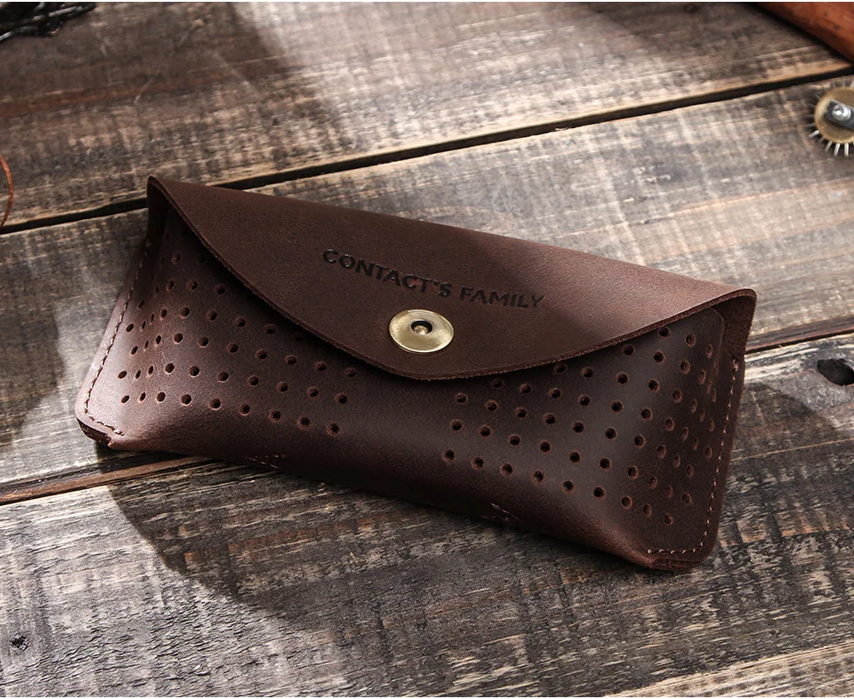 Luxuriöse Vintage-Geldbörse aus echtem Rindsleder, kleine Damen-Retro-Brillenetuis, lässige Mini-Tasche mit Verschluss – Detail 2