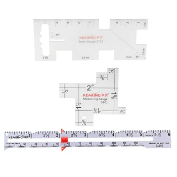 

3 Pieces/Set Measuring Gauges Metric Rulers Sewing Quilt Measurement