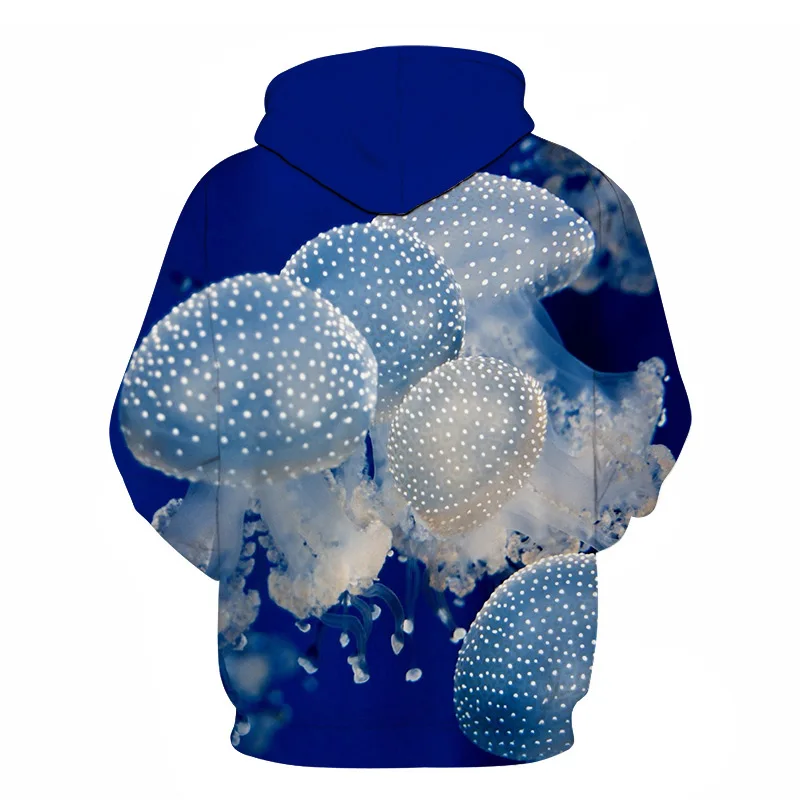 Космическая галактика худи с изображением Медузы для мужчин/женщин толстовка с капюшоном 3d красивые морские организмы брендовая одежда