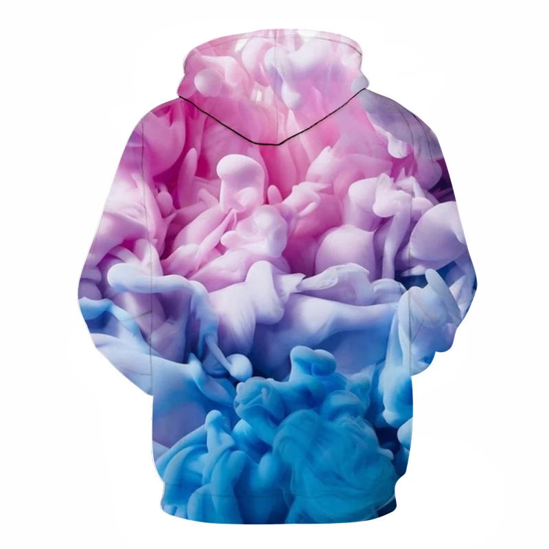 Color smog 3D printing hoodies autumn latest Men Women casual long-sleeved pocket hooded sweatshirts mens loose baseball uniform