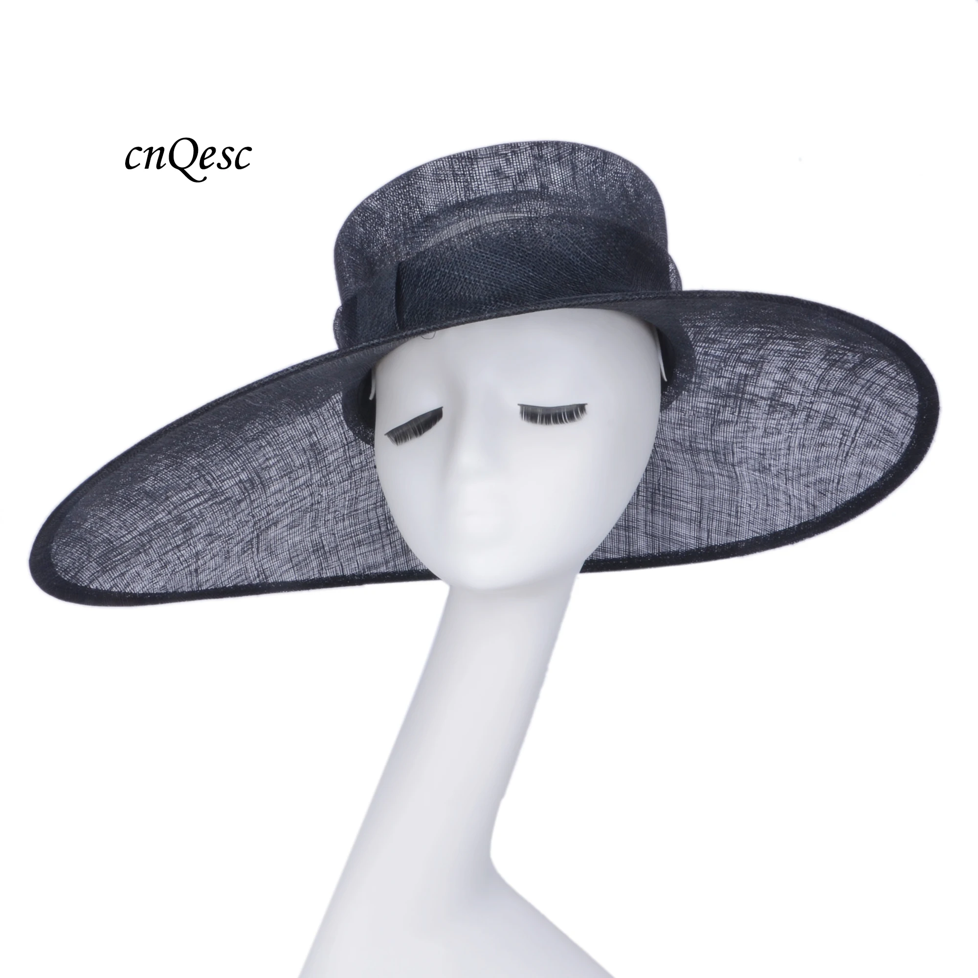 Black wide brim hat races Clearance