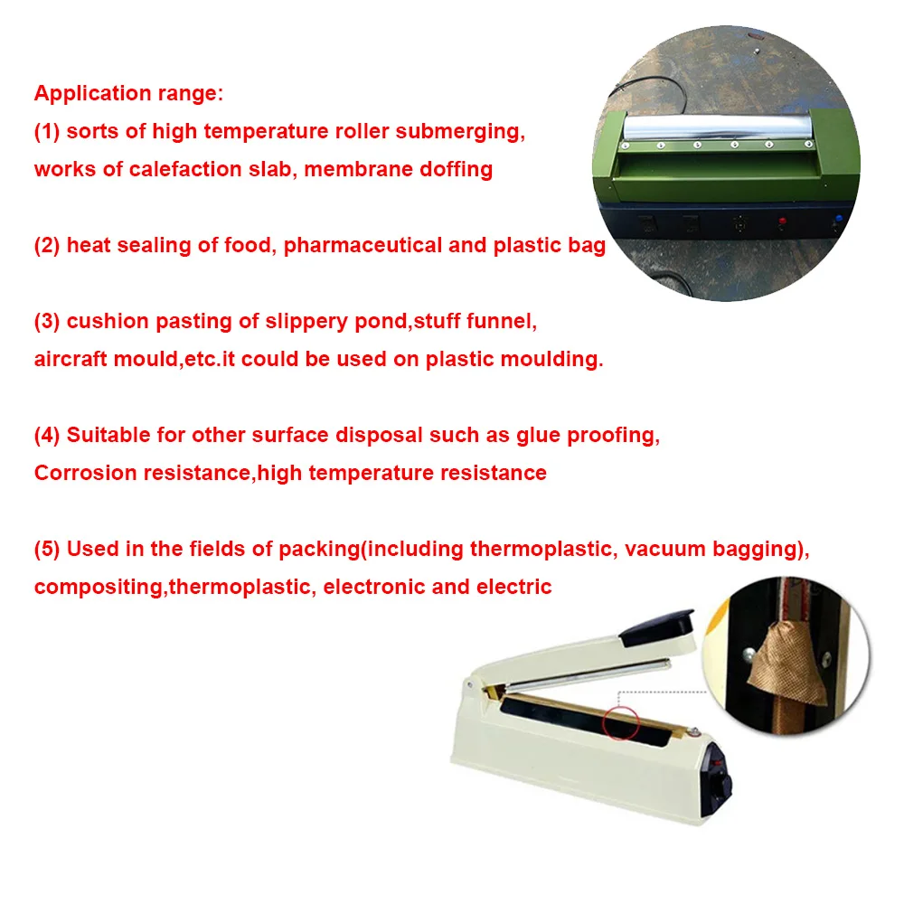 YX 10M/Roll Sealing Tape Resistant High Temperature Adhesive Cloth Insulation 300 Degree Vacuum Sealing Machine Tape
