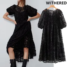 Увядшая Англия винтажная текстура Марля свободные с подкладкой вечерние платья миди для женщин vestidos de fiesta de noche vestidos Блейзер Топы