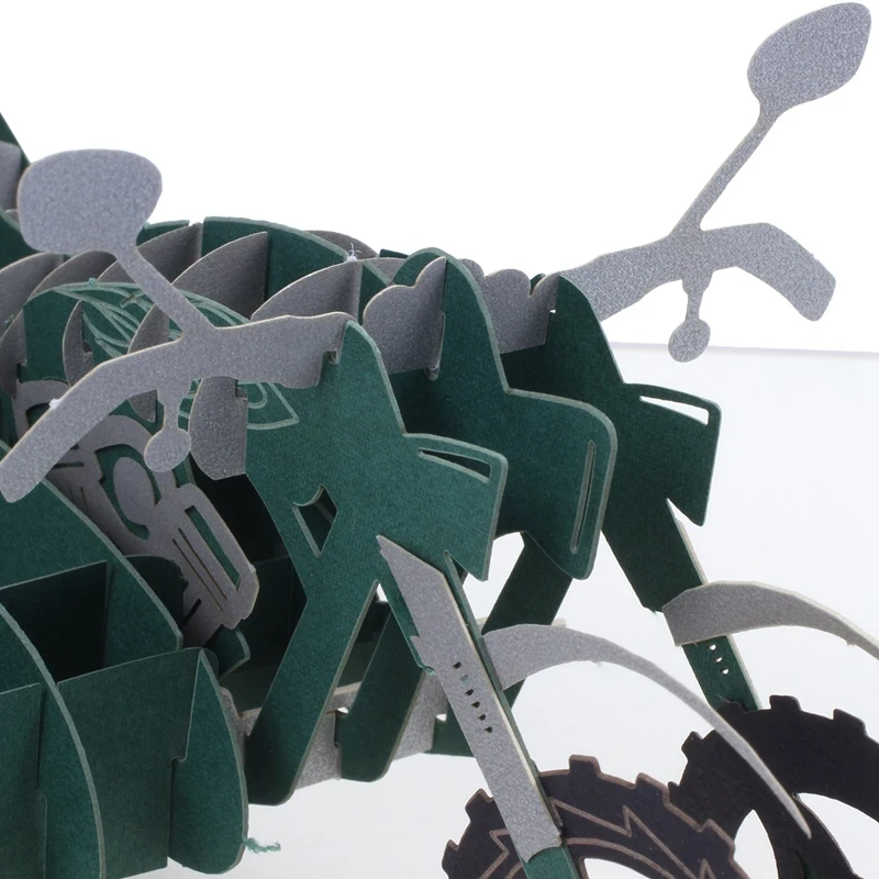 Ручной работы 3D Pop Up Мотоцикл шаблон мотоцикл День рождения карты творческие поздравительные открытки бумажное ремесло(Q513206