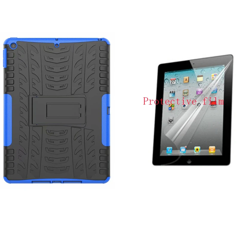 blue and film Чехол для планшета samsung Tab S3 9,7 дюймов T820 T825, Силиконовый противоударный чехол для задней панели samsung Tab S3 9,7, Чехол+ пленка - Цвет: blue and film