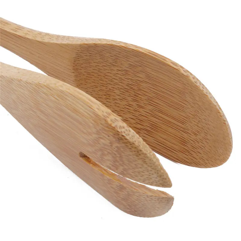 Полезные Новые блестящие бамбуковые кухонные щипцы Пищевые Инструменты салат бекон стейк хлеб торт деревянный зажим для дома кухонные инструменты