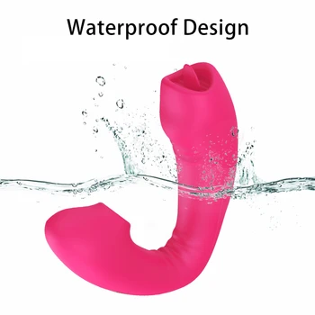 Dildo Sucking Vibrators for Woman Powerful Clitoris Sucker Blowjob Tongue Stimulator Nipple Vagina Pussy Pump Sex Toys for Adult 5