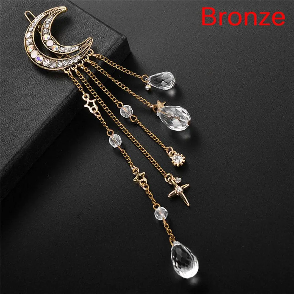 bronze Хит, ретро, полые, сплав, заколки для волос, модная женская подвеска с кисточкой и кристаллами, заколки для волос, свадебные, для невесты, инструмент для укладки волос, аксессуары - Цвет: bronze