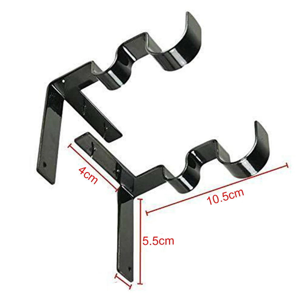 2/3pcs Easy Install Holder Strong Load Capacity Curtain Rod Bracket Double Pole Home Support Metal Structure Window Accessories