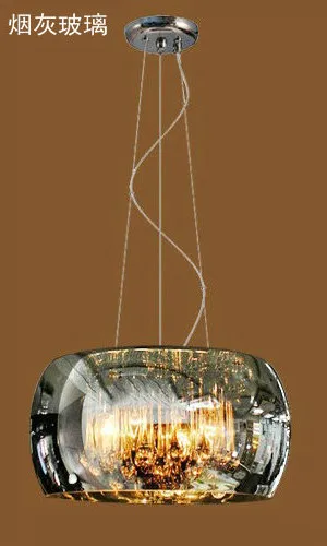 Smoke glass Dia40cm Современная Новинка, роскошные стеклянные Хрустальные подвесные светильники, светодиодный светильник для гостиной, ресторана, спальни, виллы, отеля, домашнего декора, светильники - Цвет корпуса: Smoke glass Dia40cm