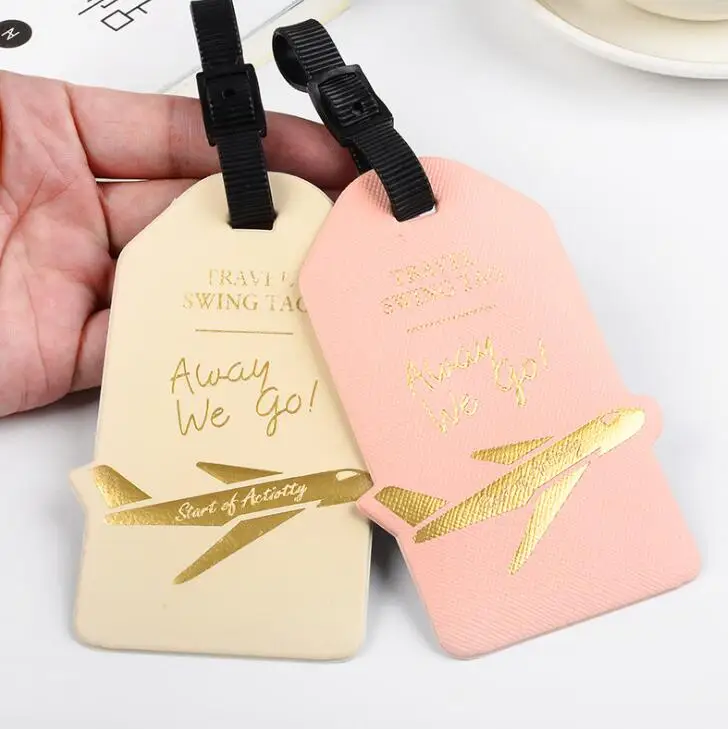 

10pcs Travel Accessories Luggage Tags Airplane Printing Pu Suitcase ID Addres Holder Baggage Bag Part