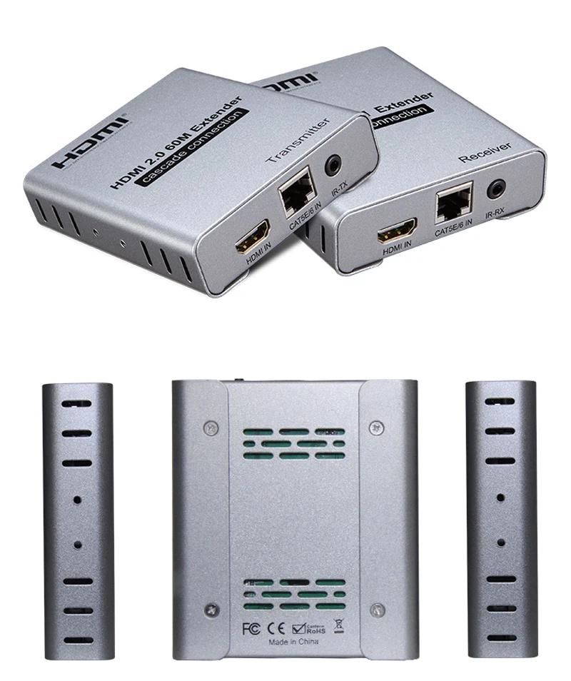 HDMI 2,0 4K 60HZ 60M HDMI удлинитель 1080P 120M по RJ45 Ethernet Lan CAT5e Cat6 кабель Каскадное подключение расширение ПК DVD к ТВ