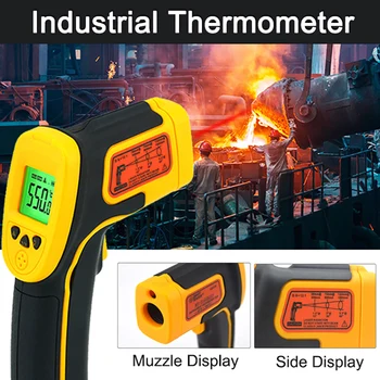 

Industrial Thermometer Smart Sensor Digit Al Lcd Handheld Temperature Meter Tester Red Laser Non Contact Ir Pyrometer Gun
