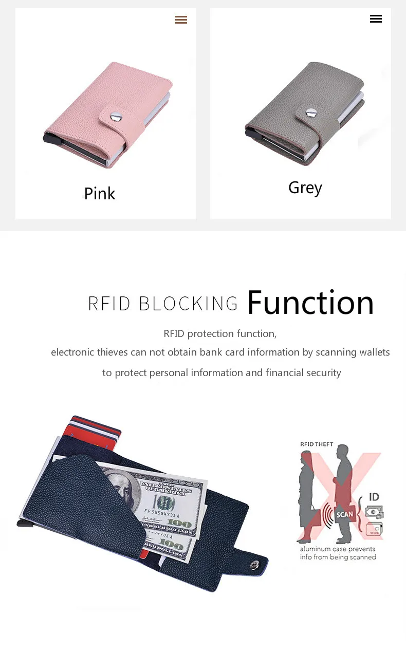 BISI GORO RFID Мини Тонкий Карманный Женский бумажник с отделениями для карт металлический кошелек из натуральной кожи Чехол для карт сумка для денег мини умная визитница