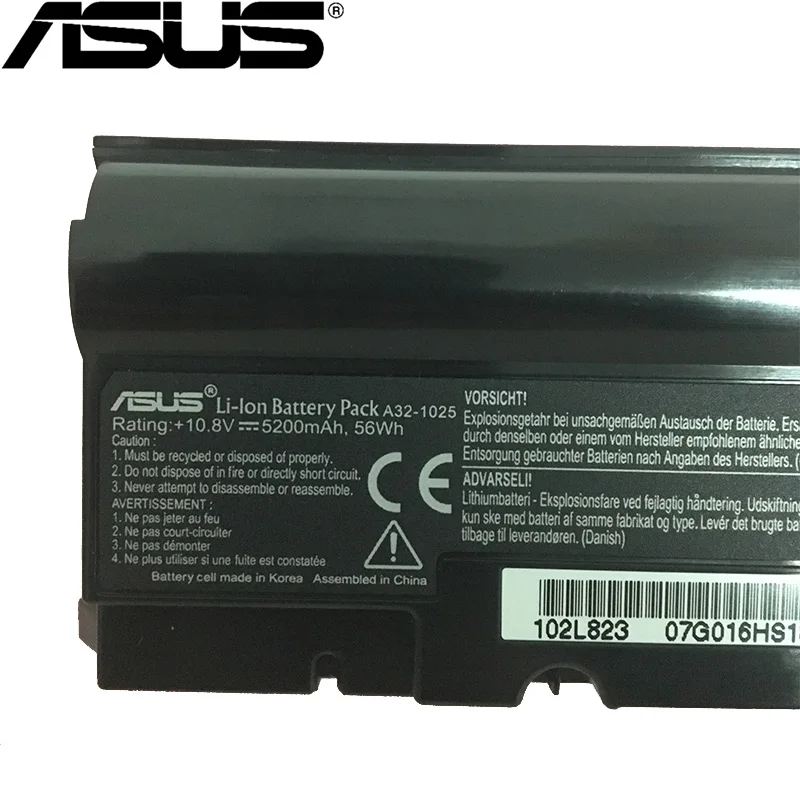 ASUS Original A32-1025 5200mAh For ASUS A32-1025 1025C 1025CE 1225 1225B 1225C Eee PC R052 R052C R052CE RO52 RO52C 10.8V/56Wh