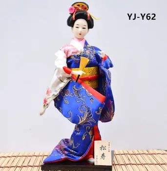

MYBLUE Artificial Hand Make Japanese Geisha Kimono Doll Sculpture Japanese House Figurine Home Room Decoration Accessories