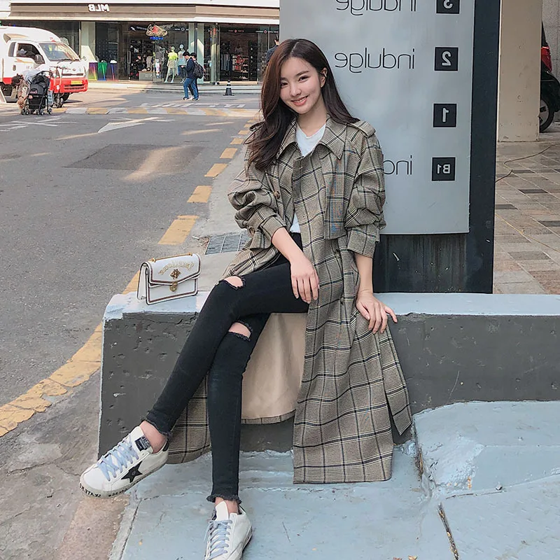 

Mid-length Trench Coat Women's 2019 Spring And Autumn New Style Korean-style Loose-Fit Slimming Students Elegant Mid-length over