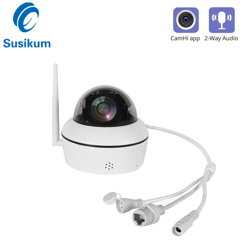 

Speed Dome PTZ WIFI IP Camera 5MP 3.6mm Lens Built-in SD Card Slot Two Way Audio CAMHI APP Home Security Outdoor Wireless Camera