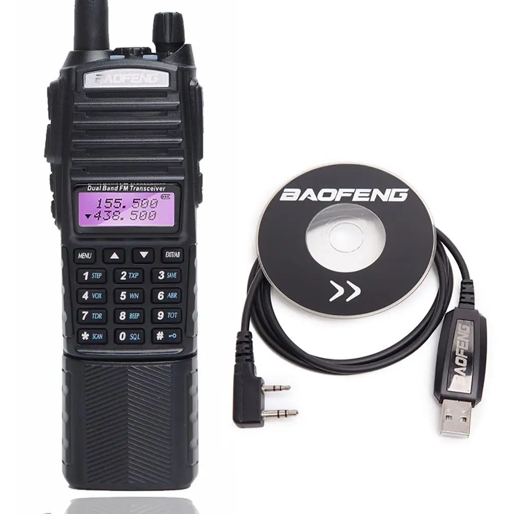 BaoFeng UV-82T трехдиапазонная батарея 3800 мАч 136-174/220-260/400-520 МГц WalkieTalkie портативная антенна 220 МГц Ham радио с двойной PTT - Цвет: Programming cable