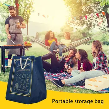 

Portable Blue Storage Bag Waterproof Moisture-proof Novel Denim Blue Sundries Storage Tote Bag Hand-held Dirty Clothes Pocket