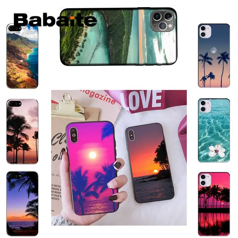 Babaite Гавайский океан Пальма мягкий чехол для телефона iPhone 8 7 6 6S Plus X XS MAX 5 5S SE XR 11 11pro