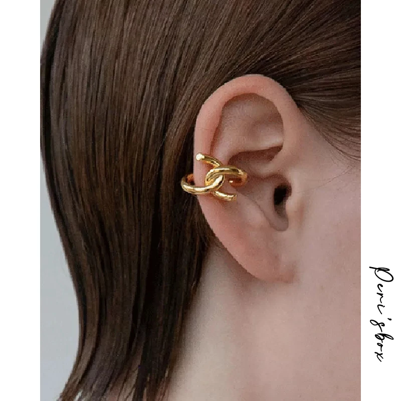 Peri'sBox 2 Designs Twisted Rope Clip Earrings without Piercing U Shape Geometric Earrings Clips Crossed Minimalist Ear Cuff Hot