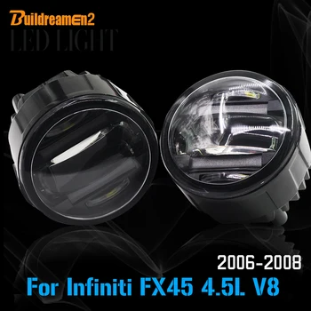 

Buildreamen2 2 X Car LED Front Fog Light DRL Daytime Running Lamp High Lumens Styling For Infiniti FX45 4.5L V8 2006-2008