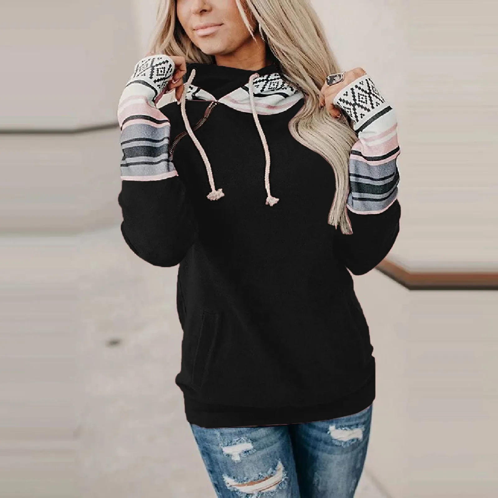 

Women Daily Sweatshirt Winter Fashion Warm Print Long-sleeved Sweatshirt Casual Blouse Pullover Fast Shipping Sudadera