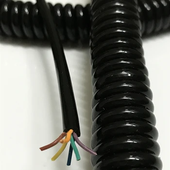 

cord spiral spring data Wire 6Core 0.2mm2 Extensible Wire Spiral Cable Network cable headphone PU Spiral Stretch 1m 2m 3m