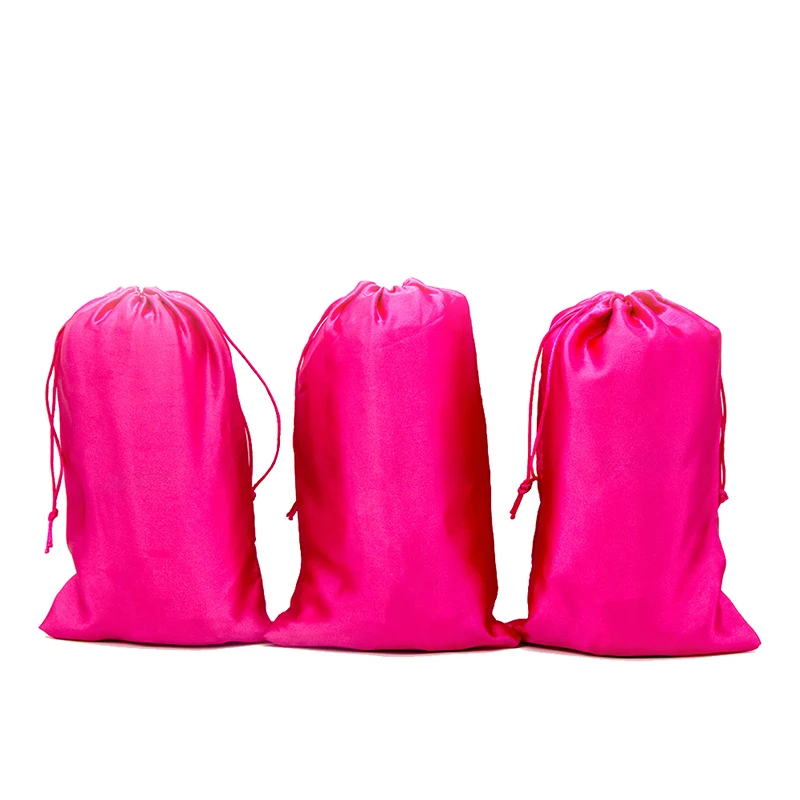 Hot pink 16 цветов 18x30 см пустой светильник розовый, розовый, ярко-розовый девственные волосы упаковка атласный Шелковый пакет подарок пряди для волос упаковка сумки - Цвет: Hot pink