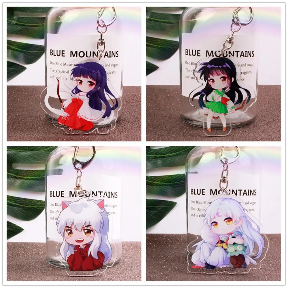 

Anime Inuyasha Sesshoumaru Inuyasha Cute Acrylic Figure Pendant keychain Keyring Decoration Collection Model Toy Cosplay
